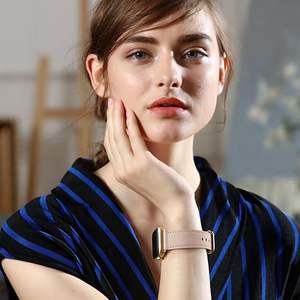 Fabricante Compatible con <span class=keywords><strong>Apple</strong></span> <span class=keywords><strong>Watch</strong></span> Band Women Top Correa de repuesto de cuero genuino para IWatch Band Series <span class=keywords><strong>SE2</strong></span> 10 9 - Product Image 5