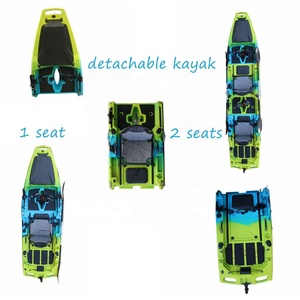 Kayak modulaire de pêche à pédale Kayak à pédale pour 2 personnes Kayak pliant détachable avec pédale fabriqué <span class=keywords><strong>en</strong></span> Chine 3 ans de canoë - Product Image 4
