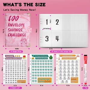 Organisateur de budget en cuir PU <span class=keywords><strong>A5</strong></span> motif marbre 2027, avec enveloppes personnalisées pour le défi d'épargne de 100 jours - Vente en gros - Product Image 2