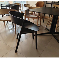 Chaise de bureau moderne en bois avec assise rembourrée à dossier en cuir artificiel pour la maison, le bureau et les salles à manger.