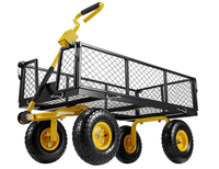 Chariot utilitaire pliable pour l'agriculture Chariot à benne basculante avec côtés amovibles Chariot de jardin en maille