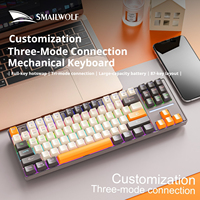 SMAILWOLF MK87 Tri-Mode Wireless Mechanical Keyboard 87 Keys Hot Swappable RGB Backlit High Value for Gaming Office