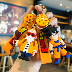 Kawaii phim hoạt hình 3D PVC Anime Dragon Ball <span class=keywords><strong>Keychain</strong></span> dễ thương Xe móc chìa khóa vòng Túi Mặt dây chuyền búp bê Goku Keyring <span class=keywords><strong>Keychain</strong></span> bán buôn - Product Image 1
