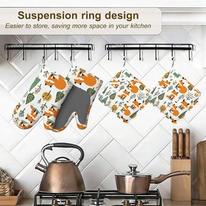 Gants de cuisine en silicone résistants à la chaleur, imprimés, faible MOQ, personnalisables par sublimation, mitaines de four en coton conformes FDA, longues - Product Image 6