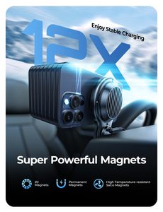 Support de Voiture Magnétique Rotatif LISEN avec Chargeur Sans Fil 15W et Ventilateur de Refroidissement pour iPhone 17 Pro Max <span class=keywords><strong>Mini</strong></span> – Support de Téléphone pour Véhicule - Product Image 5