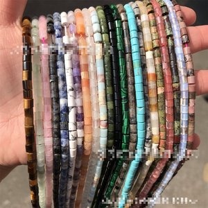 Perline all'ingrosso 4*4mm in opale e cristallo, a forma di ruota, in pietra naturale, cilindriche, in <span class=keywords><strong>amazzonite</strong></span> e labradorite, sfuse, per la creazione di <span class=keywords><strong>gioielli</strong></span> - Product Image 3