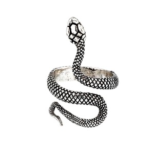 Anillos abiertos de <span class=keywords><strong>serpiente</strong></span> Vintage chapados en oro de nuevo diseño, anillos de dedo <span class=keywords><strong>Mamba</strong></span> negros Punk ajustables - Product Image 2