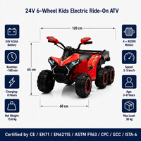 Quad électrique 24V à 6 roues pour enfants avec benne arrière, véhicule tout-terrain à batterie pour jeux en extérieur dans la cour et le jardin