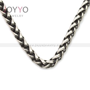 블랙 실버 킬 라운드 체인 <span class=keywords><strong>24</strong></span>인치 스테인리스 스틸 방수 남성용 체인 목걸이 - Product Image 5