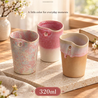 Mug en céramique vintage à glaçure réactive, grande capacité, tasse à café et à eau portable avec paille, vaisselle haut de gamme pour la maison et le bureau