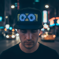 Casquette de baseball en coton avec écran LED, contrôle via application multilingue, Bluetooth, pour Thanksgiving, fête de remise de diplôme, taille réglable, texte personnalisable
