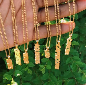 Edelstahl sternzeichen schmuck 18k gold überzogene vertikale name halskette benutzerdefinierte 12 sternzeichen anhänger halskette für frauen geschenk