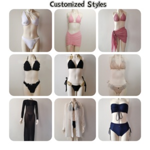 Oem Retro <span class=keywords><strong>Sexy</strong></span> due pezzi costume da bagno colore abbinamento triangolo Soft Pack Micro perizoma sottile perizoma Bikini da donna - Product Image 6