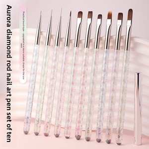 Lot de 10 stylos à ongles en acrylique en forme de diamant pour la construction de gels, la peinture et la manucure - Product Image 6