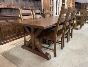 Table à manger rustique en bois naturel, meuble pays français, style industriel, rustique, nouvelle collection - Product Image 4