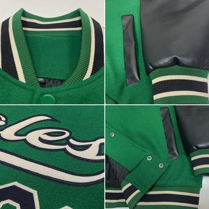 Chaqueta Universitaria de Béisbol Personalizada con Mangas de Cuero PU, Chaqueta Letterman con Nombre y Número Bordados, Unisex, Transpirable para Otoño - Product Image 5
