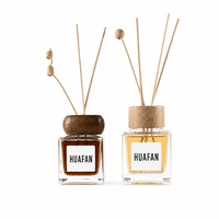 Bouteille diffuseur de parfum carrée en verre transparent de 100 ml et 150 ml, vide, avec bouchon, personnalisable avec logo
