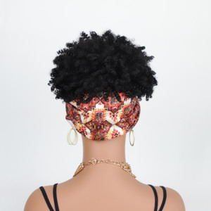 <span class=keywords><strong>Perruque</strong></span> Bandeau Courte Afro Frisée Synthétique Imprimé Paisley <span class=keywords><strong>Vintage</strong></span> Résistante à la Chaleur pour Femmes Noires – Vente en Gros - Product Image 4