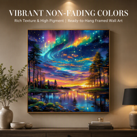 Kit Lukisan Akrilik DIY Berbingkai Starry Night Realist Rectangle Paint by Numbers dengan Easel Kayu untuk Dekorasi Rumah dan Hadiah untuk Dewasa