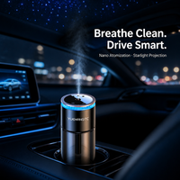 Diffuseur d'arômes de voiture à ultrasons CE RoHS 180 ml, diffuseur de parfum USB 5V, marche/arrêt automatique, vente en gros OEM