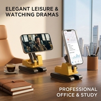 Nouvelle innovation : support de téléphone magnétique stabilisateur rotatif à 360° avec base lestée, design pliable, support de téléphone en métal pour bureau