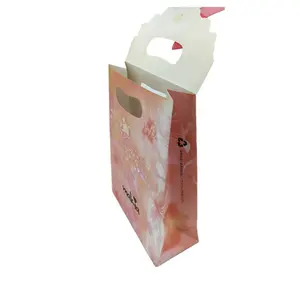 Rosa solapa bolsa de regalo de fanshaped solapa boutique bolsas de regalo promocional personalizado bolsas de compras