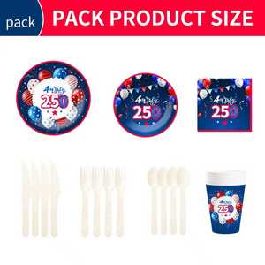 DAMAI 2026 Nuevo Diseño Personalizado, Platos de Papel para el 250.º Aniversario del Día de la Independencia de EE. UU., Juego de Vajilla Desechable para el 7 de Julio - Product Image 4