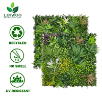 Linwoo 50*50cm résistant aux UV haie artificielle mousse herbe mur clôture toile de fond panneaux vert Vertical jardin décor