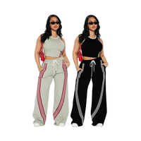 Printemps et été femmes survêtement Logo personnalisé femmes Y2K débardeurs sans manches et pantalons de survêtement deux pièces ensemble survêtement costumes