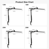 Lampe de bureau LED noire pliable, à intensité variable par toucher, anti-éblouissement, avec fonction minuterie et mémoire, couleur réglable pour bureau, étude, chambre