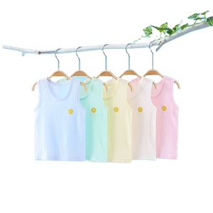 Chaleco <span class=keywords><strong>de</strong></span> algodón para niños pequeños, camisola fina <span class=keywords><strong>de</strong></span> verano para niñas medianas y grandes, ropa interior para niños, protección para el vientre del bebé - Product Image 1