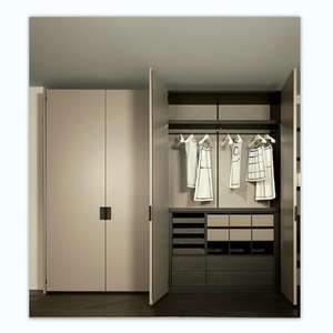 Armoires contemporaines avec porte coulissante, en MDF, avec organisateur, en mélamine anti-poussière, avec séparateurs d'armoire en acrylique - Product Image 2