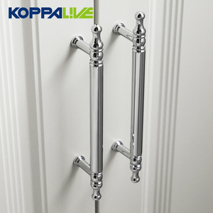 Boutons de meuble modernes en laiton massif chromé Poignées de placard de luxe français Quincaillerie de meuble argentée Tiroir Accessoires de cuisine - Product Image 1