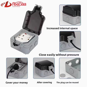 <span class=keywords><strong>IP66</strong></span> BG không thấm nước ngoài trời ổ cắm 13A vườn tường chuyển đổi đôi Châu Âu Ổ cắm điện ổ cắm không ướt sạc cắm Hàng - Product Image 3