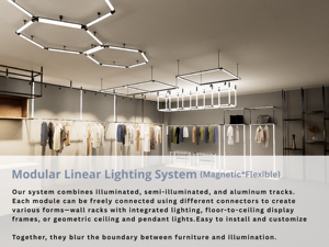 Profilo in Alluminio per Binario Magnetico da 5MM, Luce <span class=keywords><strong>LED</strong></span> Lineare a Sospensione per Soffitto, Illuminazione a Binario Sospesa - Product Image 5