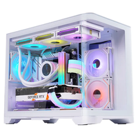 Fantasy WuKong Placa base de vidrio templado curvo Gaming RGB Computer Case con CPU de 360mm Soporte de enfriador líquido para jugadores