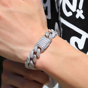 Bracelet Hip Hop glacé pour hommes et femmes, vêtement pour rappeur, Baguette cubaine, chaîne Bling, 15mm, 2021 - Product Image 2