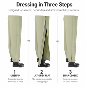 Pantalones Adaptables con Broches Laterales de Apertura Completa <span class=keywords><strong>para</strong></span> Enfermería, <span class=keywords><strong>para</strong></span> Personas Mayores, Postoperatorios, Pacientes en Silla de Ruedas, Cuidado en el Hogar, Uniforme, Fácil de Vestir - Product Image 5