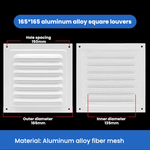 <span class=keywords><strong>Rejilla</strong></span> de Ventilación Moderna Cuadrada de Aluminio con Recubrimiento en Polvo Blanco, con Filtro para Ventilación de Pared Exterior y Retorno de Aire - Product Image 2