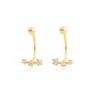 Nouvelles boucles d'oreilles à clous en argent S925, design géométrique, zircon, forme C, boucles d'oreilles à visser, accessoires