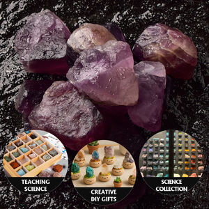 Pierre de cristal de <span class=keywords><strong>fluorite</strong></span> violette pour la protection de l'énergie de mise au point d'intuition-pour les styles de mascotte de lettres d'amour Feng Shui - Product Image 5