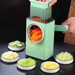 Multipurpose 3-in-1 Steel Food Plastic Hand Crank <b>Chopper</b> Rotary Cheese <b>Vegetable</b> Carrot Slicer Grater Set Kitchen Gadget - Product Image 1