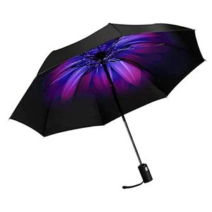 Paraguas Promocional Plegable de 3 Secciones con Estampado Floral Personalizado, Venta al Por Mayor en China - Product Image 2
