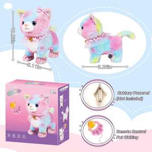 Peluche électronique interactive super douce pour la <span class=keywords><strong>marche</strong></span> Robot qui aboie laisse <span class=keywords><strong>de</strong></span> chat éclairage LED charge USB animal en peluche créatif - Product Image 3