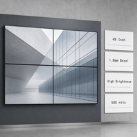 Écran LCD de 49 pouces à cadre mince de 1,8 mm, luminosité de 700 cd/m², garantie de 2 ans, mur vidéo pour salles de conférence d'entreprise