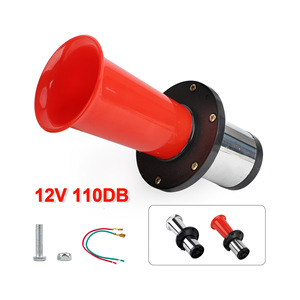 Klaxon de voiture 12V 110DB, tube unique, klaxon de camion puissant, plastique rouge, 4 ohms, mise à niveau YC102193 - Product Image 2