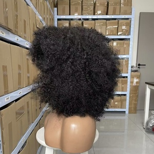 Proveedor barato rizado Brasil Natural resistente al calor largo Afro Curl <span class=keywords><strong>disfraz</strong></span> Pixie pelucas de cabello humano con flequillo - Product Image 5