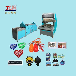 Automatic used rubber slippers upper sole label making silicone label patch machine for PVC luggage tags