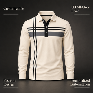 Camiseta Polo <span class=keywords><strong>de</strong></span> Manga Larga con Estampado 3D Personalizado, Ropa <span class=keywords><strong>de</strong></span> Moda <span class=keywords><strong>de</strong></span> Poliéster para Uso Casual al Aire Libre - Product Image 5