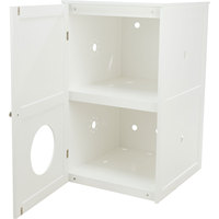 Maison pour chat à 2 étages 53 x 90 x 58 cm, abri blanc pour chats d'intérieur